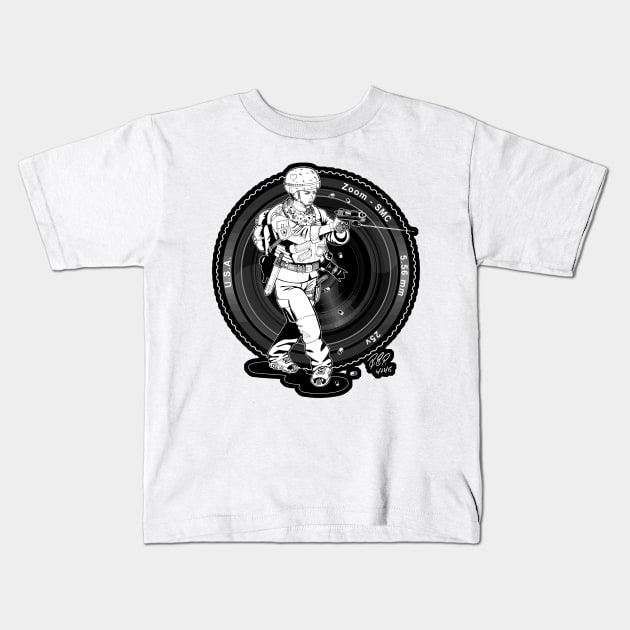 25V Combat Camera Kids T-Shirt by Redhouse Artisan